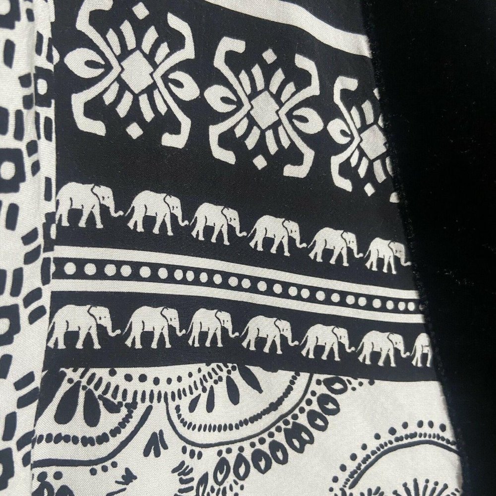 💝Crown & Ivy Black/White Elephant Print Tunic, L/S, Medium - Picture 5 of 11